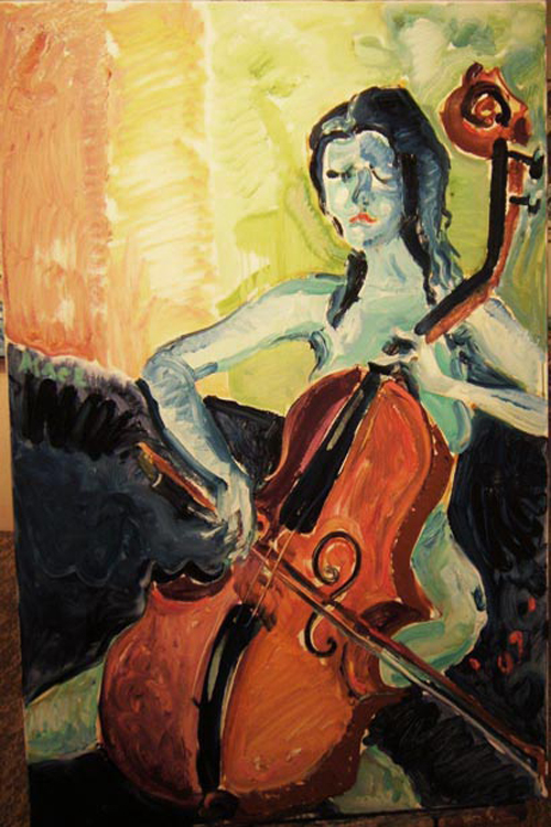 P078 2011 'Woman with Cello' (also in people) 24"x36"