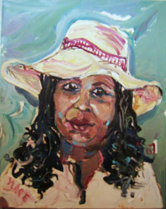 SOLD P081 2011 'Lady with Hat' 16"x20"