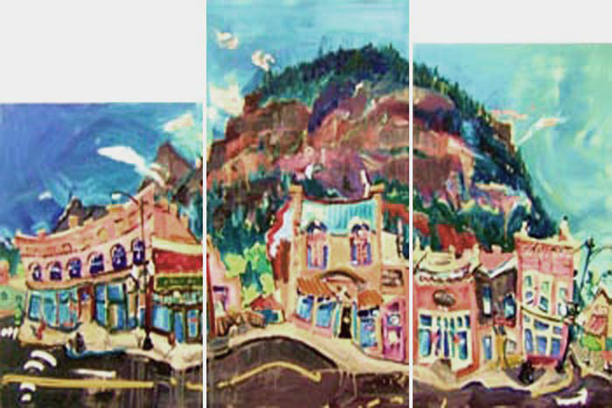 SOLD L021 2009 'Ouray Block' Tryptch 20"x30" 20"x40" 20"x36" (60"x40" total)