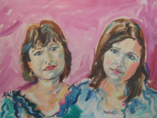 SOLD p008 2008 'Mom and Daughter' 24"x18"