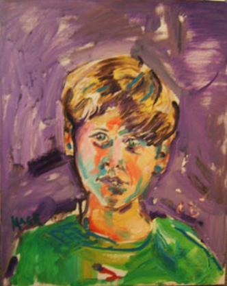 SOLD P073 2011 'Boy in Green' 16"x20"