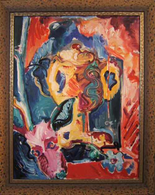 SOLD SL025 2005 'Stag and Urn' 24"X30"